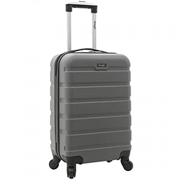 Wrangler Hardside Carry-On Spinner Luggage Charcoal Grey 20-Inch