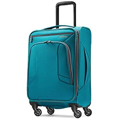 American Tourister 4 Kix Expandable Softside Luggage with Spinner Wheels  Teal  Carry-On 21-Inch