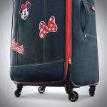American Tourister Disney Softside Luggage with Spinner Wheels Minnie Mouse Denim Checked-Large 28-Inch