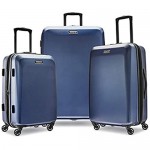 American Tourister Moonlight Hardside Expandable Luggage with Spinner Wheels Navy Checked-Large 28-Inch