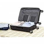 Basics Oxford Expandable Spinner Luggage Suitcase with TSA Lock - 26.8 Inch Black