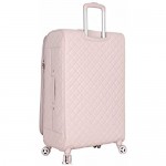 BCBGeneration Designer Luggage Collection - Expandable 24 Inch Softside Suitcase - Lightweight Midsize Checked Bag with 8-Rolling Spinner Wheels (24in Quilt Pink)