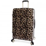 BEBE Women's Luggage Adriana 29 Hardside Check in Spinner Leopard One Size