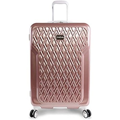 BEBE Women's Luggage Stella 29" Hardside Check in Spinner  Rose Gold  One Size