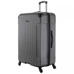 Ben Sherman Charlton Bay Collection Lightweight Hardside 4-Wheel Spinner Travel Luggage Silver 28-Inch Checked