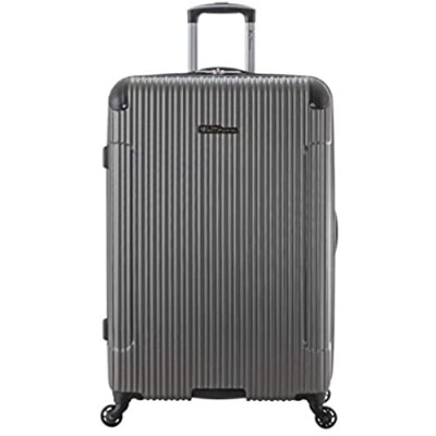 Ben Sherman Charlton Bay Collection Lightweight Hardside 4-Wheel Spinner Travel Luggage  Silver  28-Inch Checked