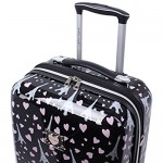 Betsey Johnson 30 Inch Checked Luggage Collection - Expandable Scratch Resistant (ABS + PC) Hardside Suitcase - Designer Lightweight Bag with 8-Rolling Spinner Wheels (Paris Love)