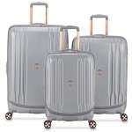 DELSEY Paris Eclipse DLX Expandable Luggage with Spinner Wheels Harbor Gray Checked-Medium 25 Inch