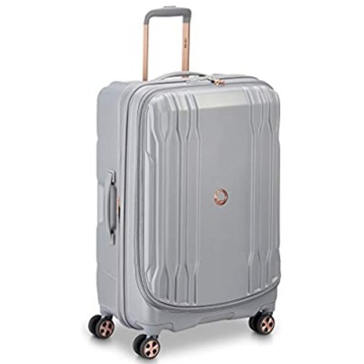 DELSEY Paris Eclipse DLX Expandable Luggage with Spinner Wheels  Harbor Gray  Checked-Medium 25 Inch