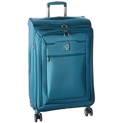 DELSEY Paris Hyperglide Softside Expandable Luggage with Spinner Wheels  Teal Blue  Checked-Medium 25 Inch