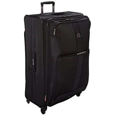 DELSEY Paris Sky Max 2.0 Softside Expandable Luggage with Spinner Wheels  Black  Checked-Large 29 Inch