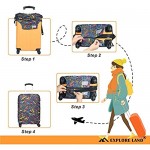 Explore Land Thickened Travel Luggage Cover Washable Suitcase Protector - Fits 27-30 Inch Luggage Stamp L