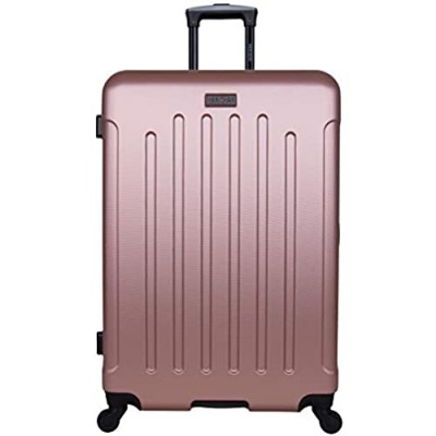 Heritage Travelware Lincoln Park' 28" Durable Lightweight Hardside 4-Wheel Spinner Checked Luggage  Rose Gold  Inch