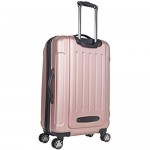 Heritage Travelware Logan Square 25 Lightweight Hardside Expandable 8-Wheel Spinner Checked Suitcase Metallic Rose Gold