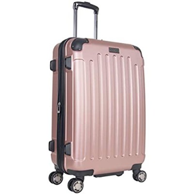 Heritage Travelware Logan Square 25" Lightweight Hardside Expandable 8-Wheel Spinner Checked Suitcase  Metallic Rose Gold