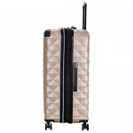 Kenneth Cole Reaction Diamond Tower Luggage Collection Lightweight Hardside Expandable 8-Wheel Spinner Travel Suitcase Rose Champagne 28-Inch Checked