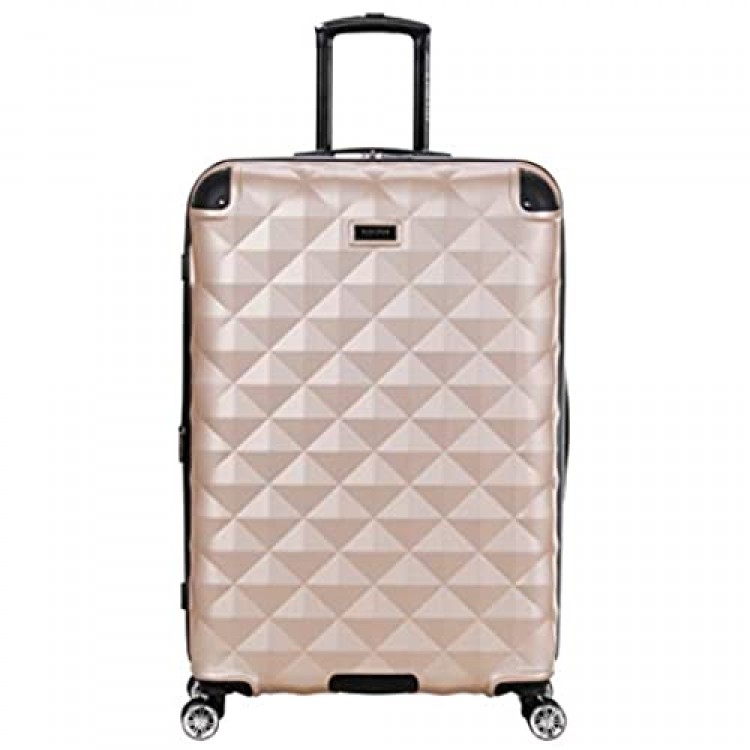 Kenneth Cole Reaction Diamond Tower Luggage Collection Lightweight Hardside Expandable 8-Wheel Spinner Travel Suitcase Rose Champagne 28-Inch Checked