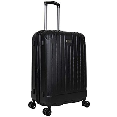 Kenneth Cole Reaction Flying Axis Collection Lightweight Hardside Expandable 8-Wheel Spinner Luggage  Black  24-Inch Checked