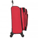Kenneth Cole Reaction Going Places 24 600d Polyester Expandable 4-Wheel Spinner Checked Luggage Red