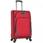 Kenneth Cole Reaction Going Places 24 600d Polyester Expandable 4-Wheel Spinner Checked Luggage Red
