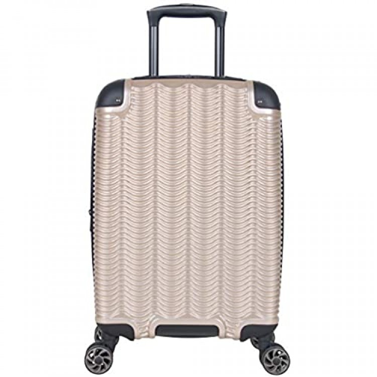 Kenneth Cole Reaction Wave Rush 20 Lightweight Hardside 8-Wheel Spinner Expandable Carry-On Suitcase Champagne Inch