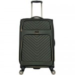Kenneth Cole Reaction Women's Chelsea 24 Chevron Quilted Softside Expandable 8-Wheel Spinner Checked Suitcase Olive Inch