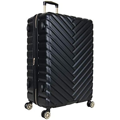 Kenneth Cole Reaction Women's Madison Square Hardside Chevron Expandable Luggage  Black  28-Inch Checked