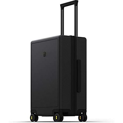LEVEL8 Carry-On Luggage  20” Hardshell Suitcase  Lightweight PC Textured Hardside Spinner Trolley for Luggage  TSA Approved Cabin Luggage with 8 Spinner Wheels  Black  20-Inch Carry-On