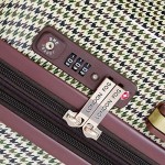 LONDON FOG Cambridge Hardside Expandable Luggage with Spinner Wheels Olive Houndstooth Checked-Large 28-Inch
