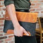 MegaGear Genuine Leather and Fleece MacBook Bag for 15 & 16 Inch - Camel