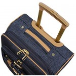 Nicole Miller New York Designer Luggage Collection - Large 28 Inch Expandable Softside Suitcase - Lightweight Checked Bag With 4-Rolling Spinner Wheels (Paige Navy)