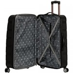 Rockland Melbourne Hardside Expandable Spinner Wheel Luggage Black Checked-Large 28-Inch