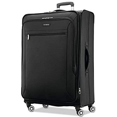 Samsonite Ascella X Softside Expandable Luggage with Spinner Wheels  Black  Checked-Large 29-Inch