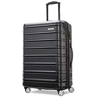Samsonite Omni 2 Hardside Expandable Luggage with Spinner Wheels  Midnight Black  Checked-Medium 24-Inch