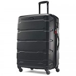 Samsonite Omni PC Hardside Expandable Luggage with Spinner Wheels Black Checked-Large 28-Inch