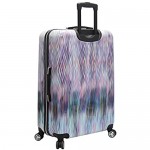 Steve Madden 28 Inch Checked Luggage Collection - Scratch Resistant (ABS + PC) Hardside Suitcase - Designer Lightweight Bag with 8-Rolling Spinner Wheels (Diamond)