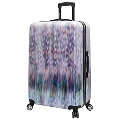 Steve Madden 28 Inch Checked Luggage Collection - Scratch Resistant (ABS + PC) Hardside Suitcase - Designer Lightweight Bag with 8-Rolling Spinner Wheels (Diamond)
