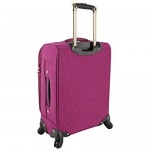 Steve Madden Designer Luggage - Checked Large 28 Inch Softside Suitcase - Expandable for Extra Packing Capacity - Lightweight Bag with Rolling Spinner Wheels (Peek-A-Boo Purple)