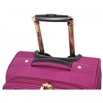 Steve Madden Designer Luggage - Checked Large 28 Inch Softside Suitcase - Expandable for Extra Packing Capacity - Lightweight Bag with Rolling Spinner Wheels (Peek-A-Boo Purple)