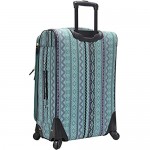 Steve Madden Designer Luggage Collection - Expandable 24 Inch Softside Bag - Durable Mid-sized Lightweight Checked Suitcase with 4-Rolling Spinner Wheels (Legends Turquoise)