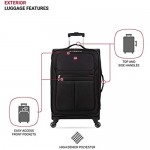 SwissGear 4010 Softside Luggage with Spinner Wheels Black Checked-Medium 23-Inch