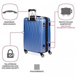 SwissGear 7272 Energie Hardside Expandable Luggage with Spinner Wheels Periwinkle blue Checked-Medium 24-Inch