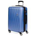 SwissGear 7272 Energie Hardside Expandable Luggage with Spinner Wheels Periwinkle blue Checked-Medium 24-Inch