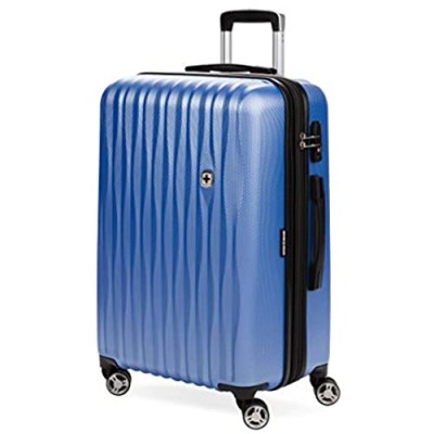 SwissGear 7272 Energie Hardside Expandable Luggage with Spinner Wheels  Periwinkle blue  Checked-Medium 24-Inch