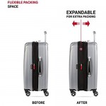 SwissGear 7585 Hardside Spinner Luggage Silver Checked-Medium 23-Inch