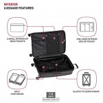 SwissGear 8836 Durable Expandable Spinner Luggage Black Checked-Large 28-Inch