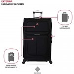 SwissGear Sion Softside Luggage with Spinner Wheels Black Checked-Large 29-Inch