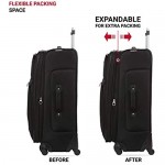 SwissGear Sion Softside Luggage with Spinner Wheels Black Checked-Large 29-Inch