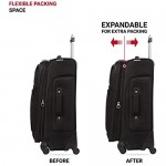 SwissGear Sion Softside Luggage with Spinner Wheels Black Checked-Medium 25-Inch