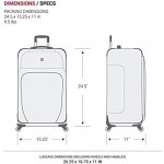 SwissGear Sion Softside Luggage with Spinner Wheels Burgandy Checked-Medium 25-Inch